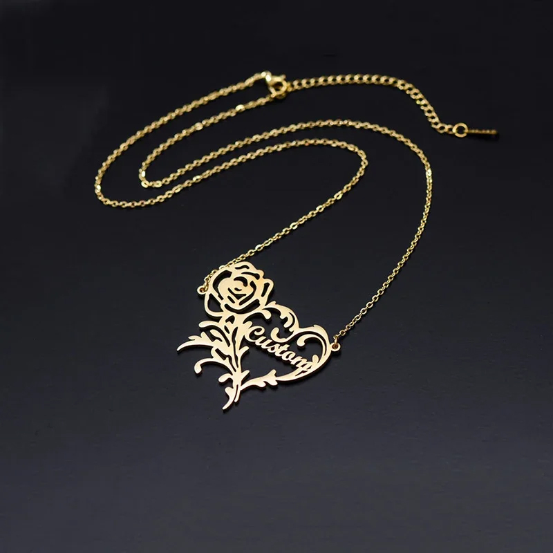 Collar con dije de corazón de  - Birth Flower Necklace reseña y precio